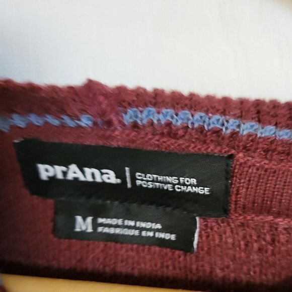 Prana Women's Milani Striped Tunic Hoodie Maroon Stripe Size Medium NWT - Picture 4 of 10